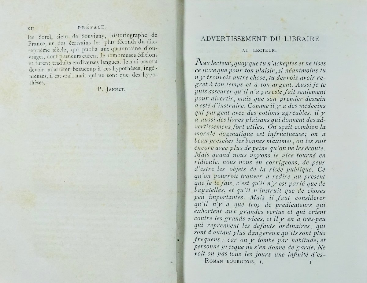 FURETIÈRE (Antoine) - Le roman bourgeois. Chez E. Picard, 1868, en cartonnage bleu marine.-photo-1