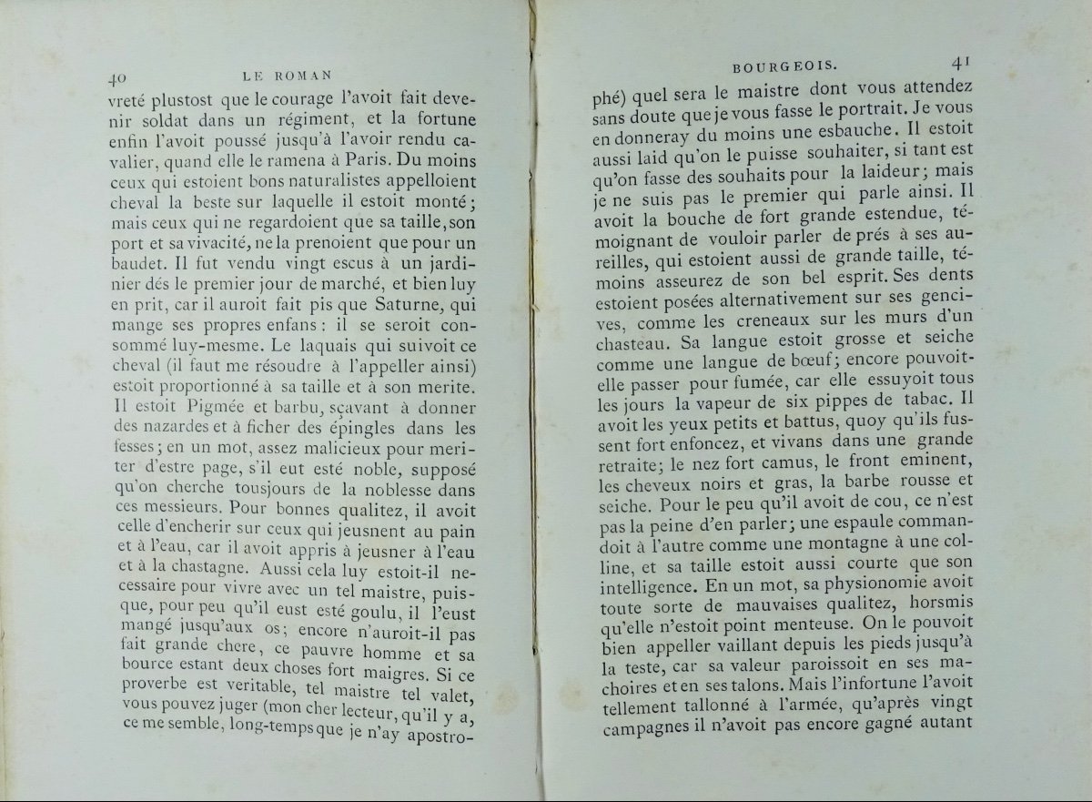 FURETIÈRE (Antoine) - Le roman bourgeois. Chez E. Picard, 1868, en cartonnage bleu marine.-photo-6
