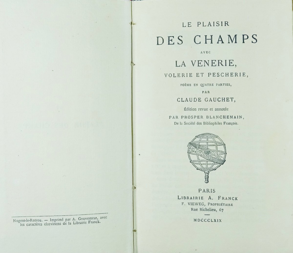 Gauchet - The Pleasure Of The Fields With Hunting, Stealing And Fishing. Janet, 1869.