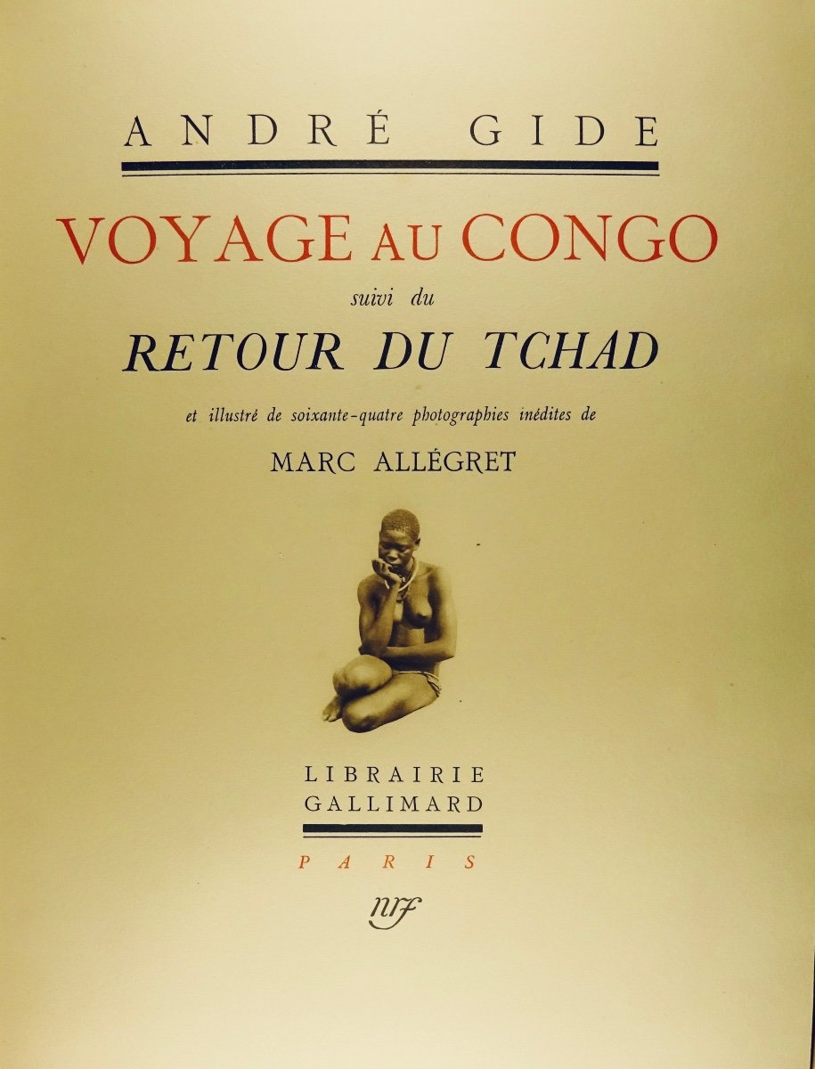 GIDE - Voyage au Congo, suivi du Retour du Tchad. Gallimard, 1929, en reliure d'époque.-photo-3