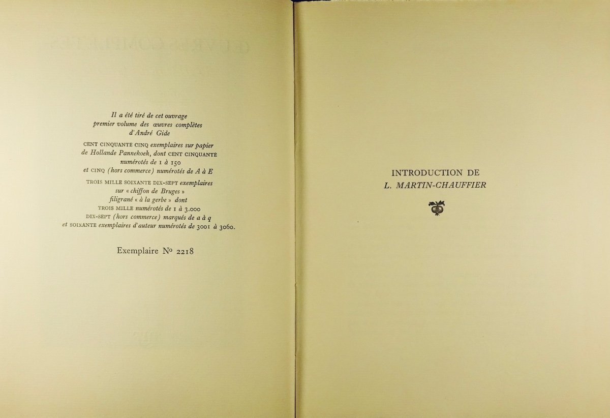 Gide (andré) - Complete Works Of André Gide. Editions Gallimard, 1953, Paperback 15 Volumes.-photo-3