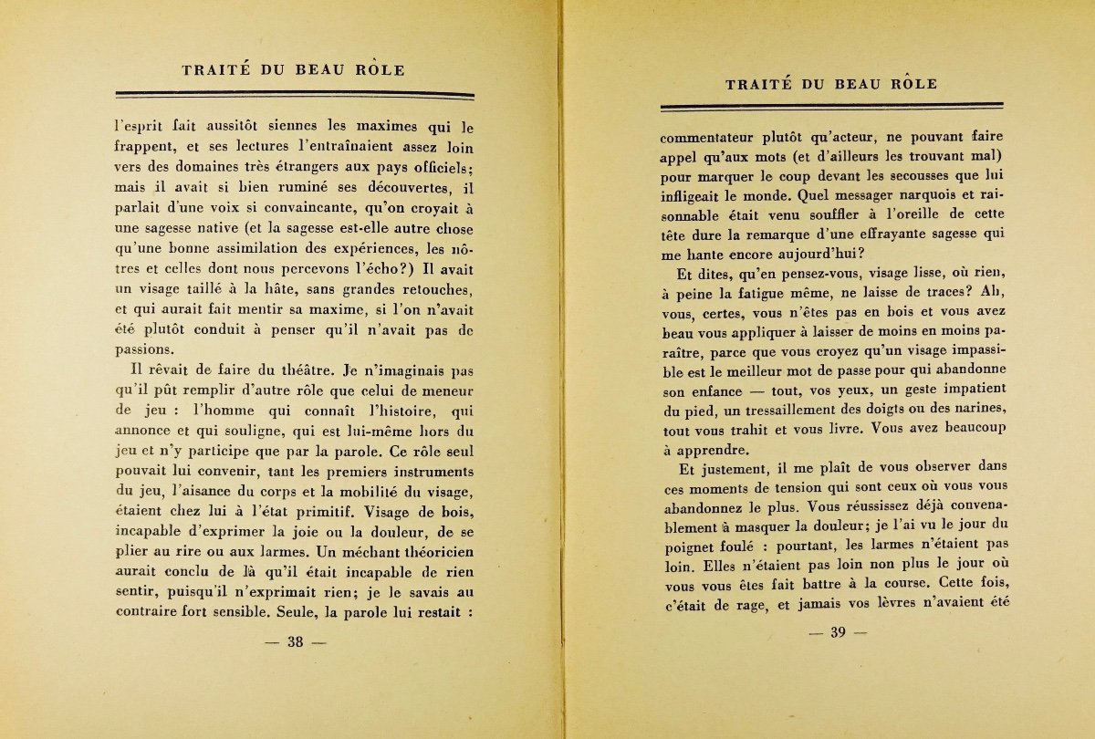 Lambert (jean) - Treaty Of The Beautiful Role. Gallimard, 1945, In A Cardboard Box By Prassinos.-photo-8