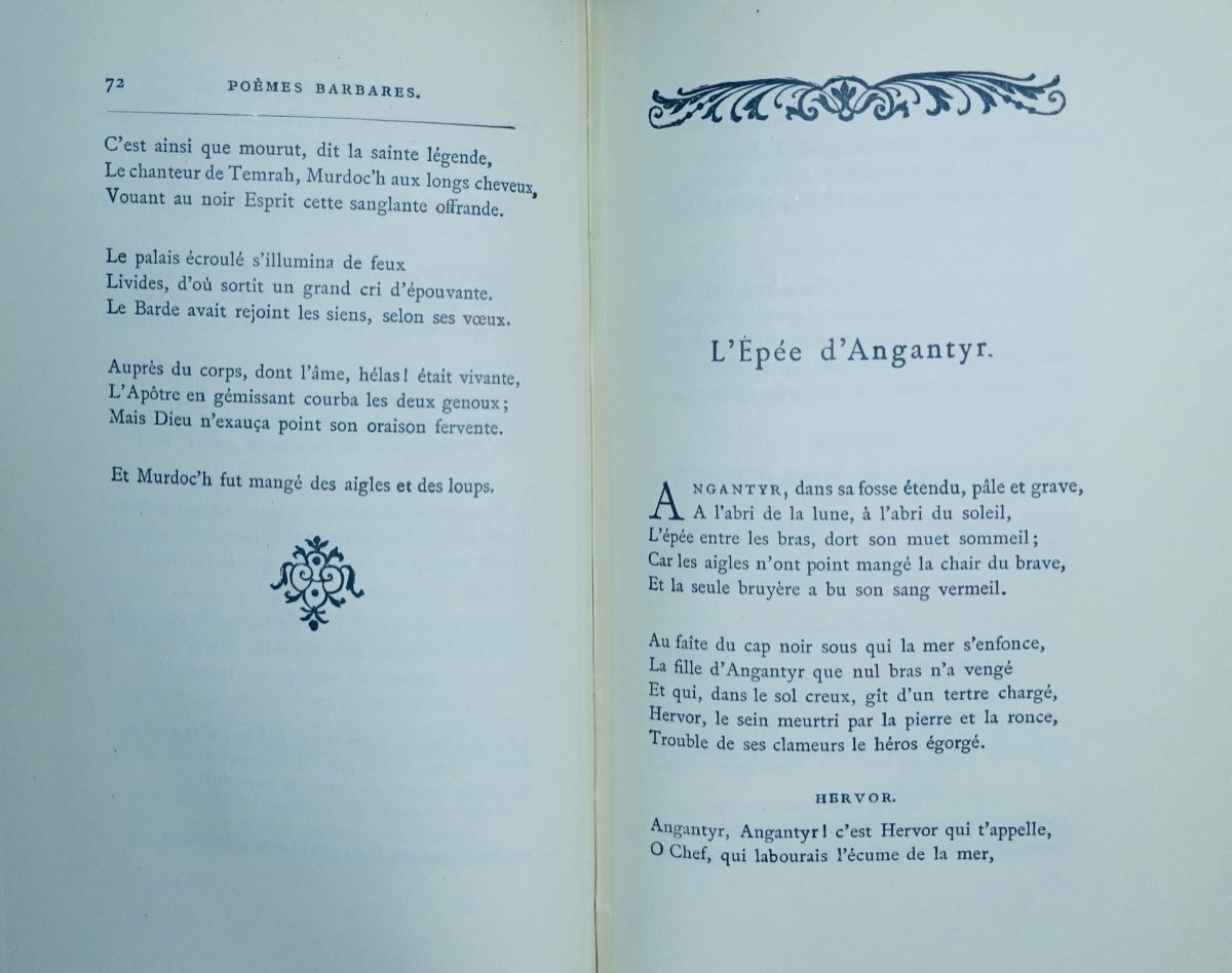 Leconte De Lisle - Barbarian Poems. Alphonse Lemerre, Around 1940 And In Publisher's Binding.-photo-8