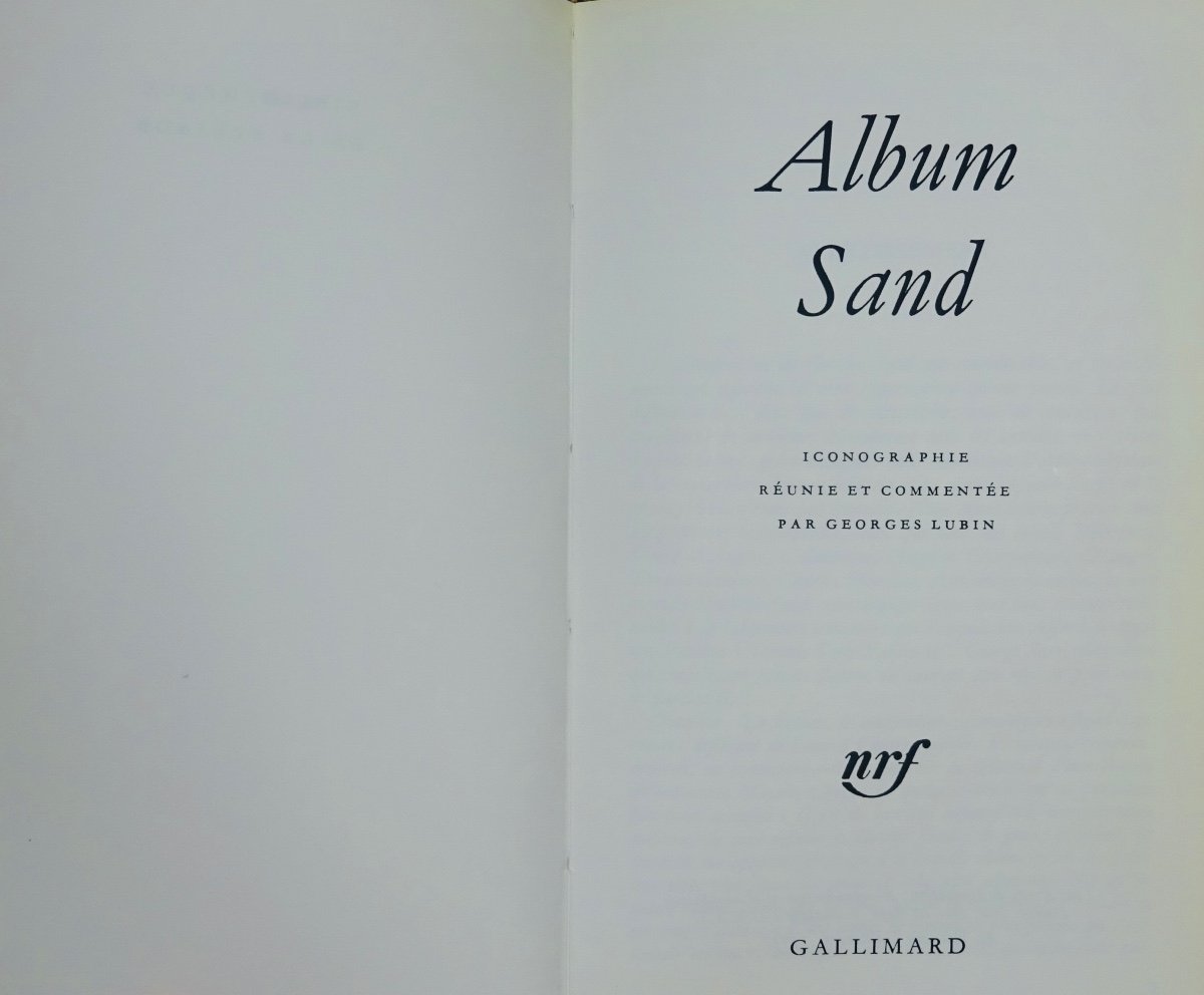 LUBIN (Georges) - Album George Sand. Éditions Gallimard, 1973, en reliure d'éditeur.-photo-2
