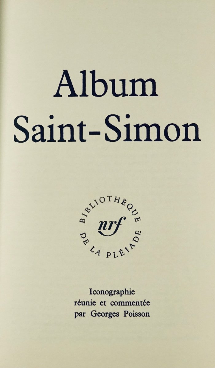 POISSON (Georges) - Album Saint-Simon. Paris, Éditions Gallimard, 1969, reliure d'éditeur.-photo-3