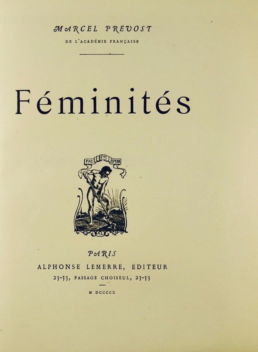 PRÉVOST (Marcel) - Féminités. Paris, Lemerre, 1910, édition originale sur grand papier.-photo-3