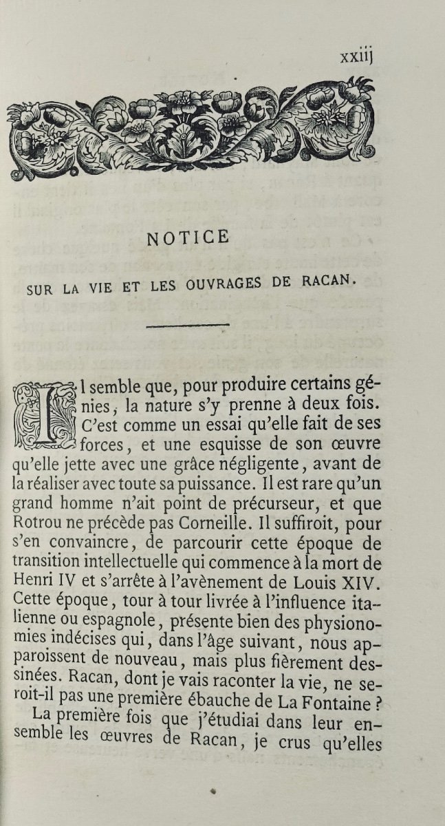 Racan - Complete Works Of Racan. Paris, Jannet, 1857 In Publisher's Cardboard.-photo-3