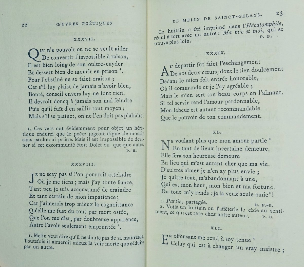 SAINCT-GELAYS (Melin de) - Oeuvres complètes de Melin de Sainct-Gelays . Paul DAFFIS, 1873.-photo-7