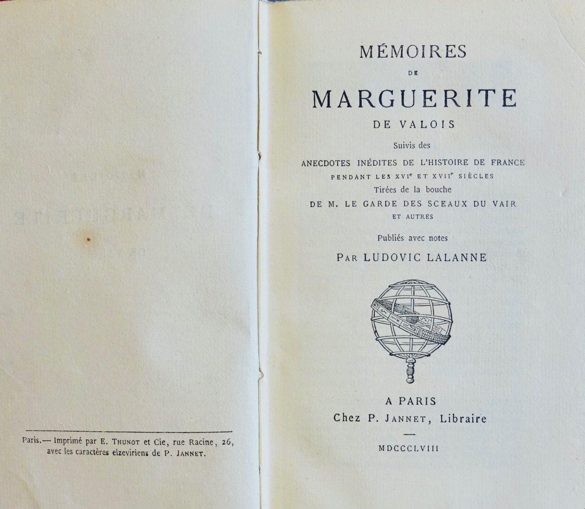 Valois (marguerite De) - Memoirs Of Marguerite De Valois. Jannet, 1858, Publisher's Cardboard.