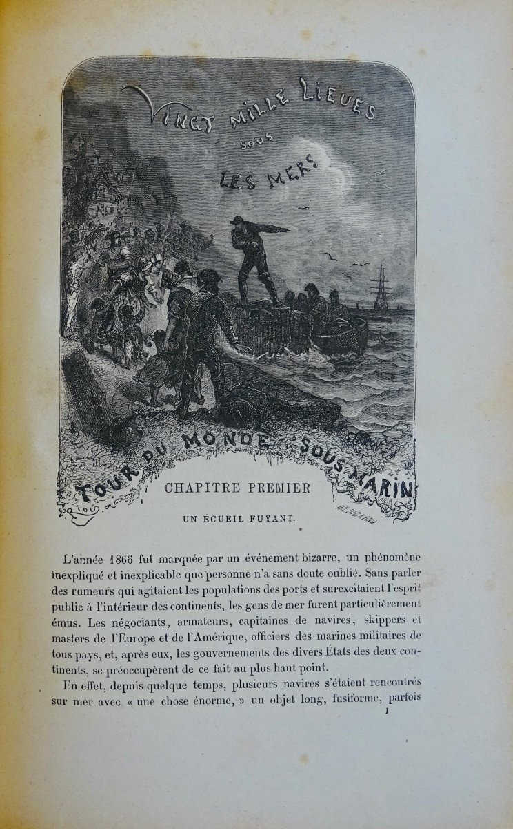 VERNE (Jules) - Vingt-mille lieues sous les mers. Hetzel, vers 1883, en cartonnage violet.-photo-3