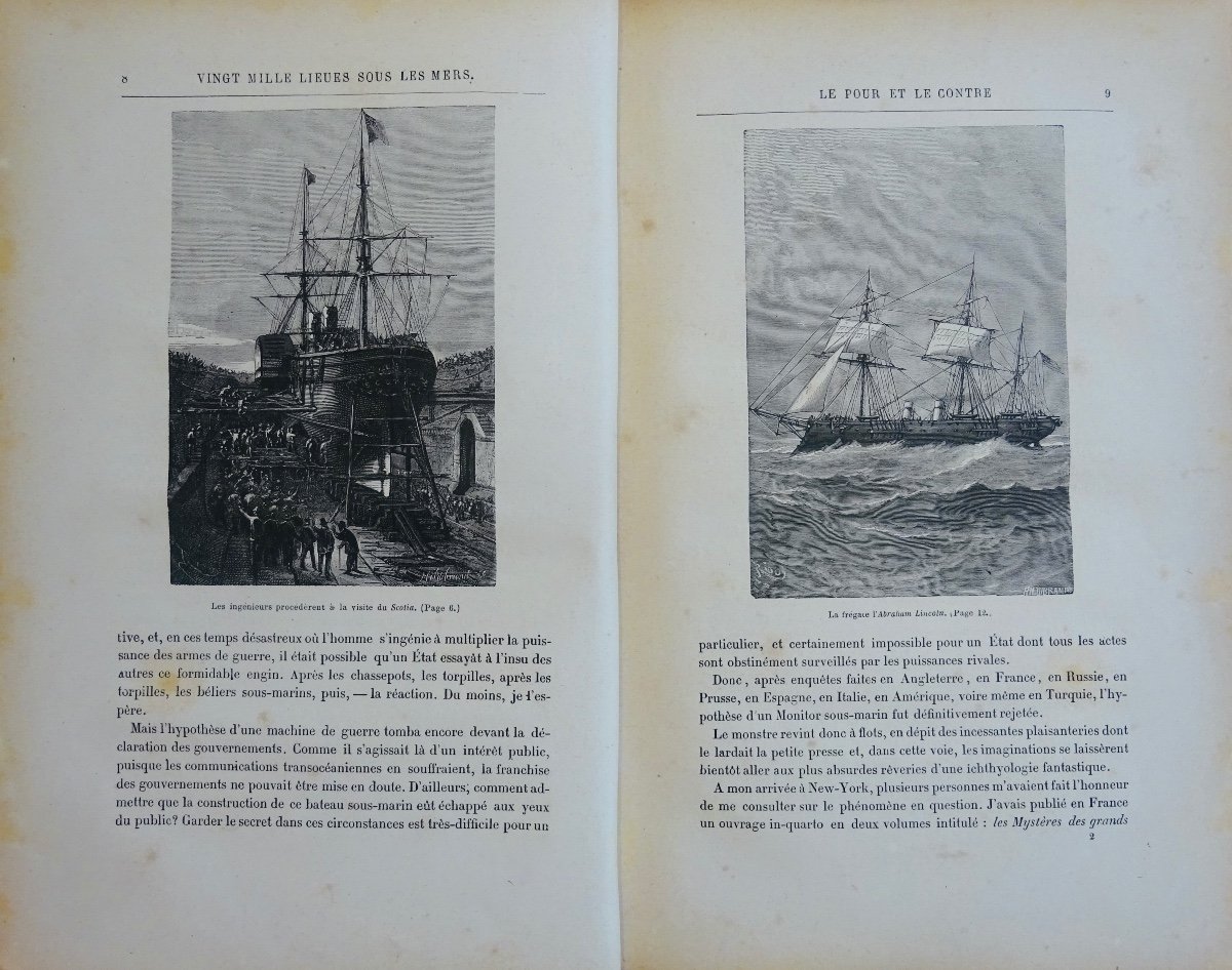 VERNE (Jules) - Vingt-mille lieues sous les mers. Hetzel, vers 1883, en cartonnage violet.-photo-4