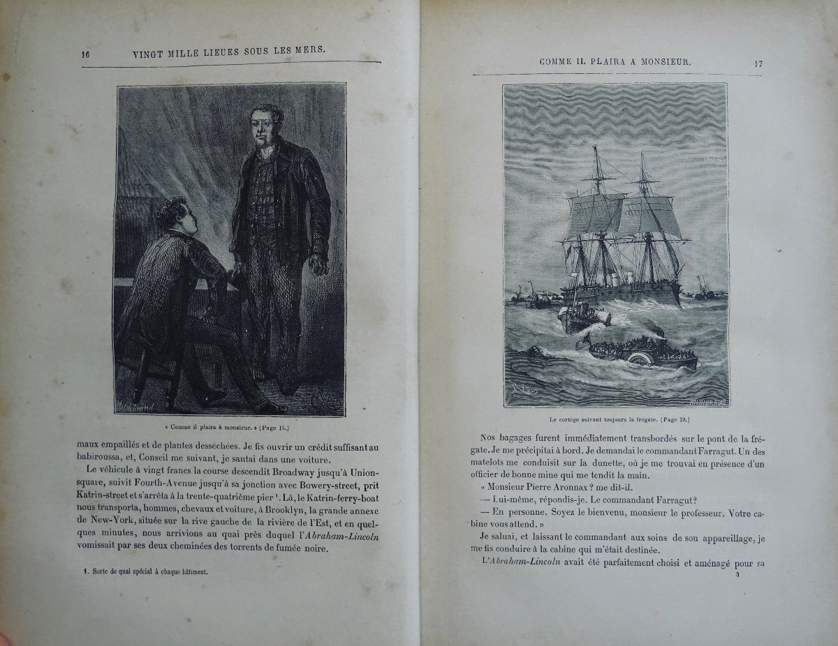 VERNE (Jules) - Vingt-mille lieues sous les mers. Hetzel, vers 1883, en cartonnage violet.-photo-1