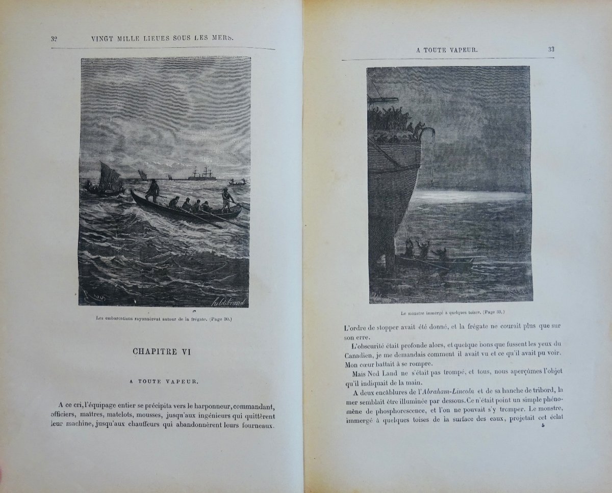 VERNE (Jules) - Vingt-mille lieues sous les mers. Hetzel, vers 1883, en cartonnage violet.-photo-3