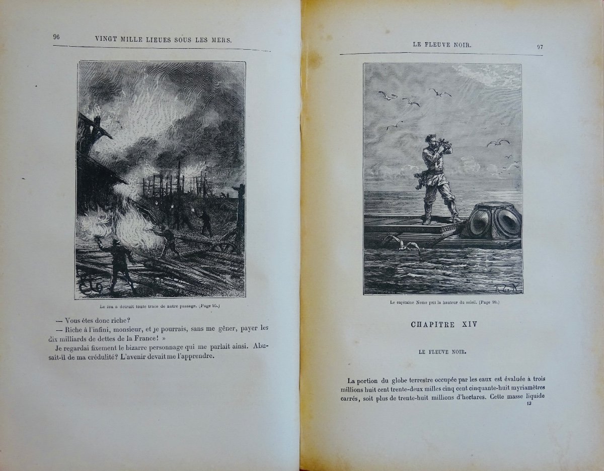 VERNE (Jules) - Vingt-mille lieues sous les mers. Hetzel, vers 1883, en cartonnage violet.-photo-4