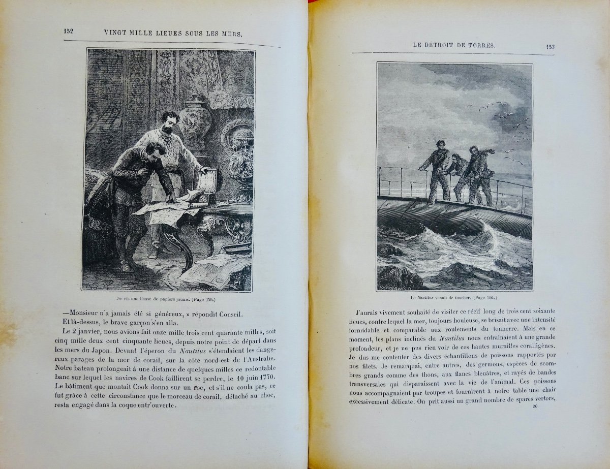 VERNE (Jules) - Vingt-mille lieues sous les mers. Hetzel, vers 1883, en cartonnage violet.-photo-5