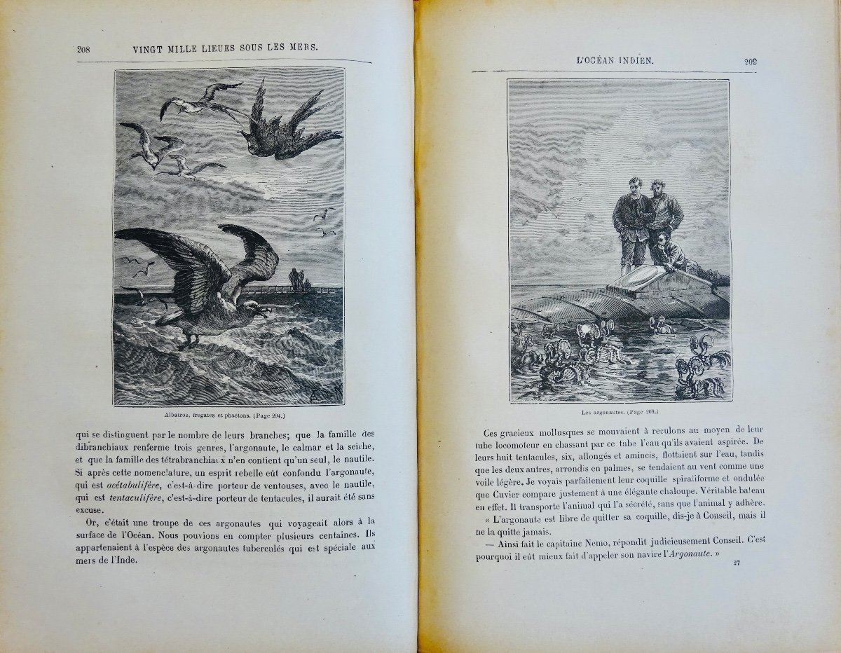 VERNE (Jules) - Vingt-mille lieues sous les mers. Hetzel, vers 1883, en cartonnage violet.-photo-6