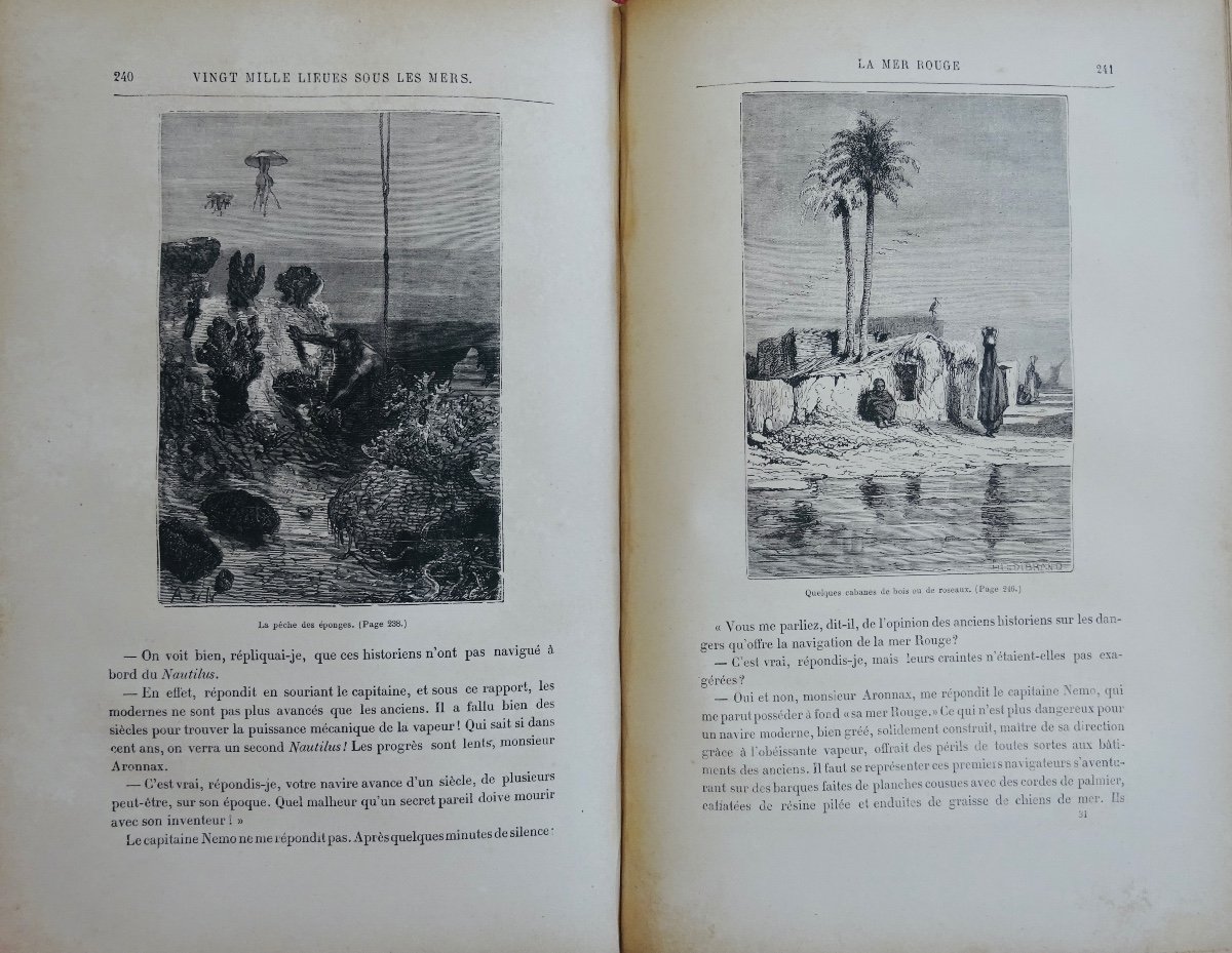 VERNE (Jules) - Vingt-mille lieues sous les mers. Hetzel, vers 1883, en cartonnage violet.-photo-8