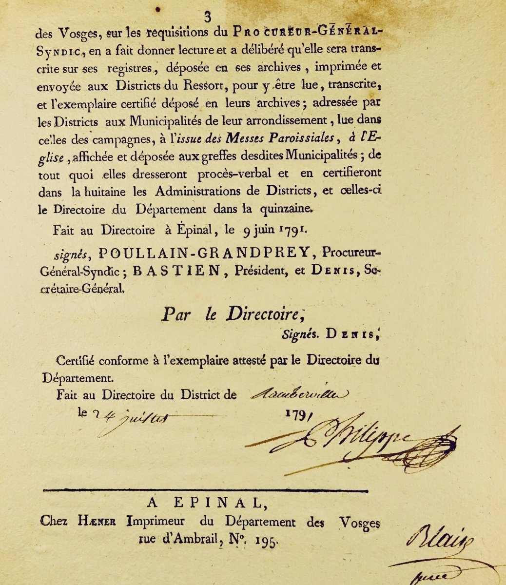 Law Carrying The Decree Of August 6, 1790, Concerning The Abolition Of The Right Of Aubaine, 1791.-photo-2