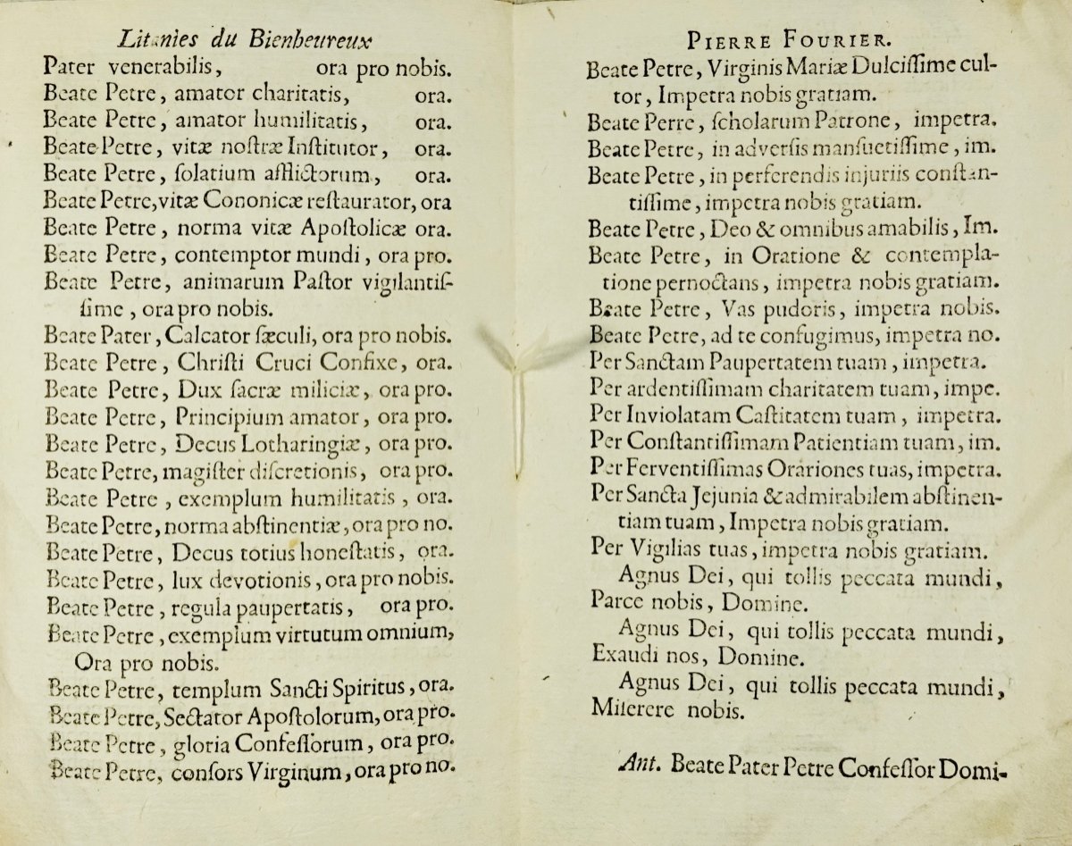 Litany Of Blessed Pierre Fourier. Sl, Se, Around 1780. Paperback.-photo-1