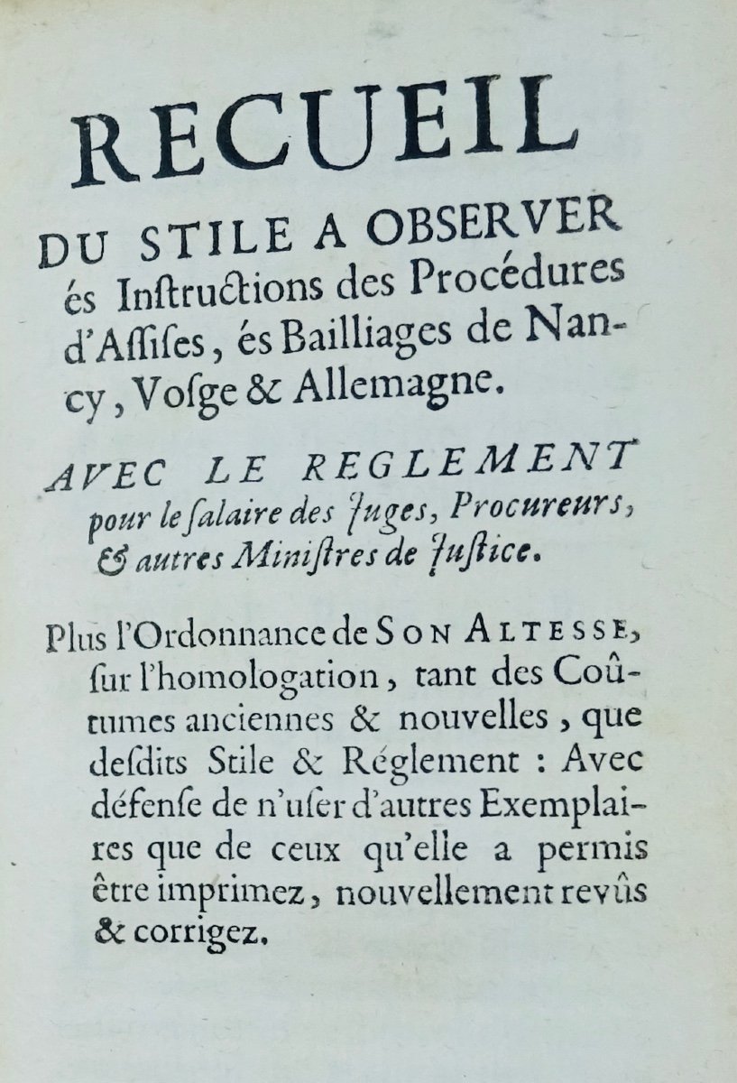 Coutumes générales du duché de Lorraine, bailliages de Nancy, Vosge et Allemagne. 1730.-photo-7