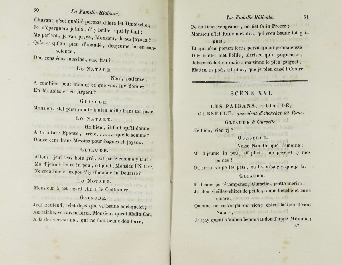 Flippe Mitonno Or The Ridiculous Family. Messina Comedy In Patois Verse. Metz, Lecouteux, 1848.-photo-2
