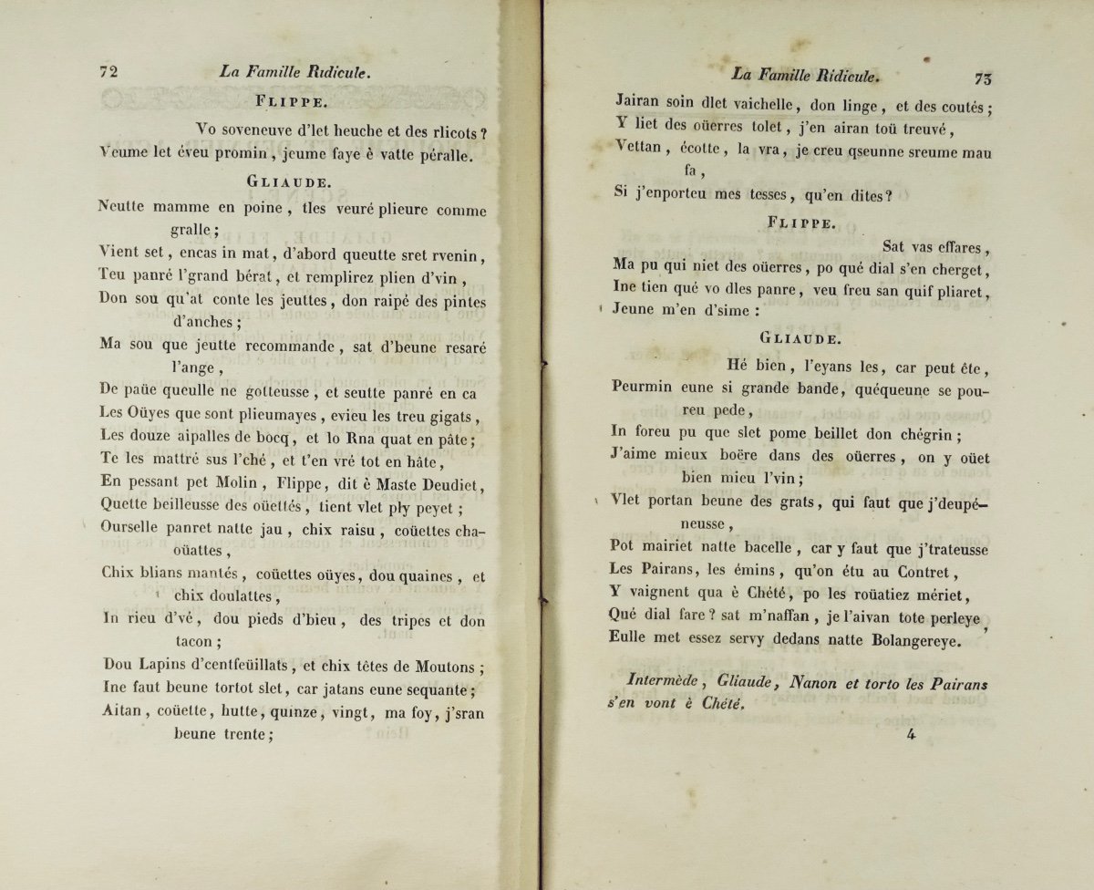 Flippe Mitonno Or The Ridiculous Family. Messina Comedy In Patois Verse. Metz, Lecouteux, 1848.-photo-4