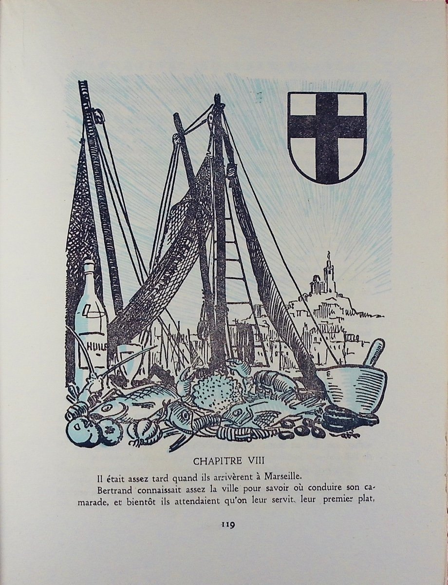Bachelard - Olaf In The Land Of Papillarie. Paul Even Printing, 1954, Illustrations By Morette.-photo-6