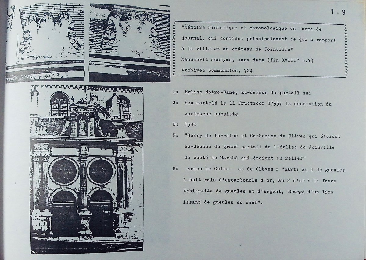 Balandraud - Liébaut - Lapasset - Heraldry In Joinville. Joinville, 1983 And Paperback.-photo-1
