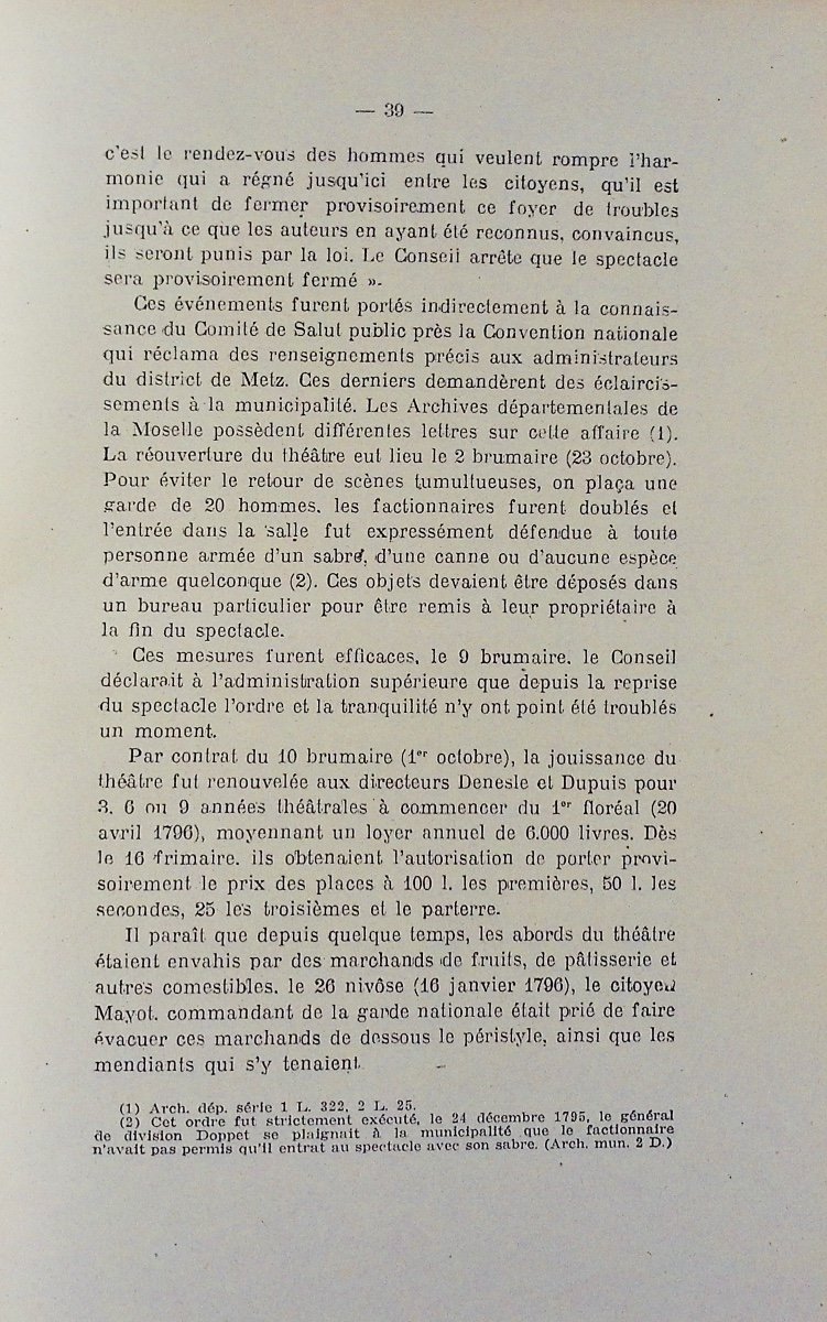 Barbé - The Theater In Metz During The Revolution (1790 - Year Ii) - 1800. Published In 1928, Paperback.-photo-4