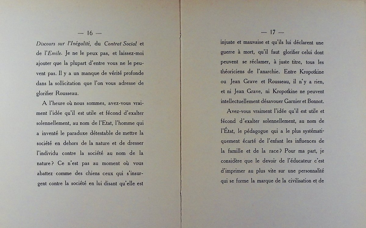 BARRÈS (Maurice) - Le Bi-centenaire de Jean-Jacques Rousseau. Éditions de l'Indépendance, 1912.-photo-5