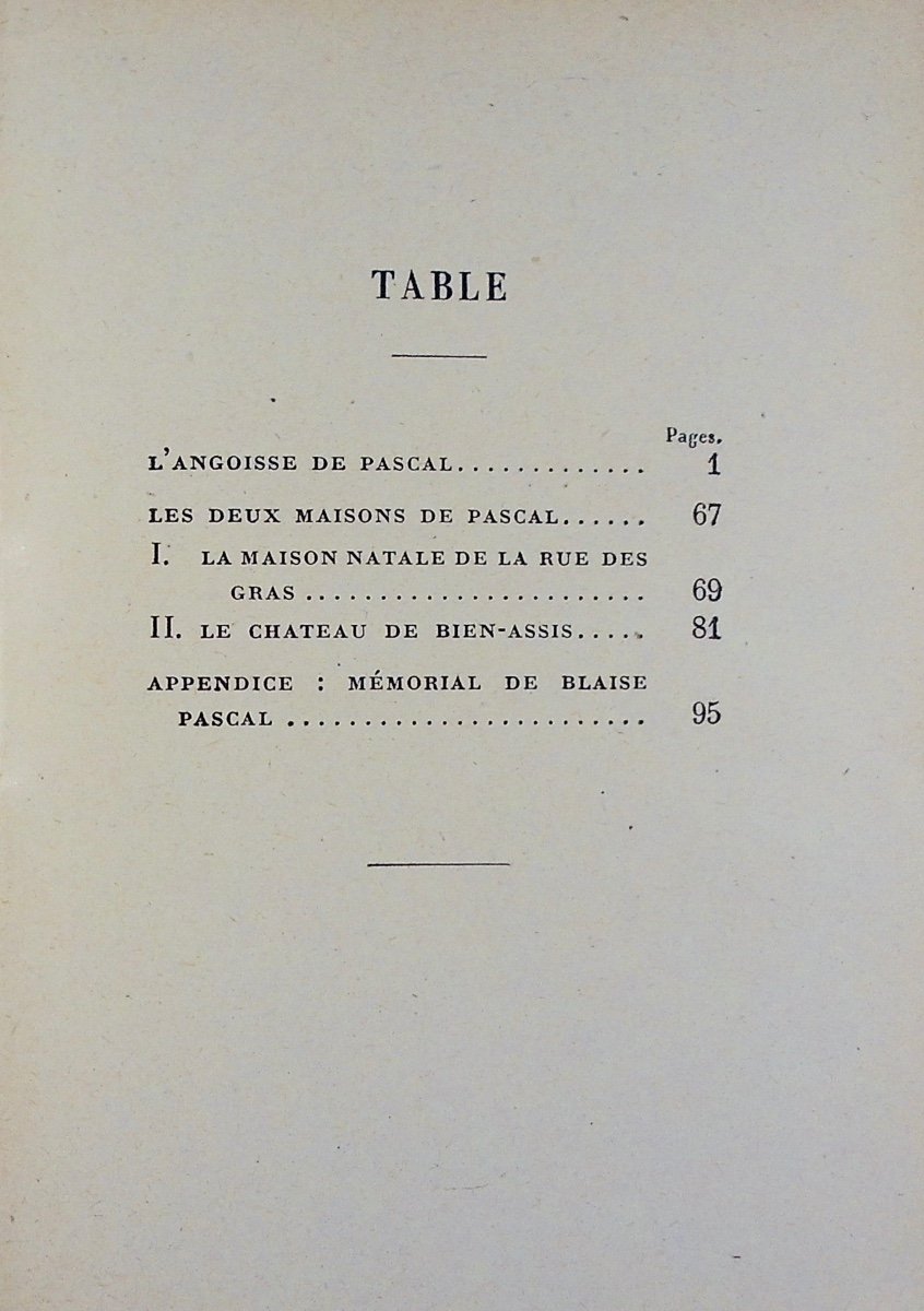 Barrès (maurice) - Pascal's Anguish. Plon, 1923, First Edition On Standard Paper.-photo-1