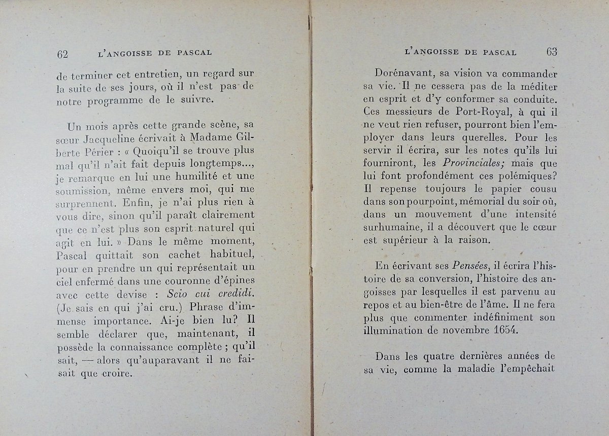 Barrès (maurice) - Pascal's Anguish. Plon, 1923, First Edition On Standard Paper.-photo-5