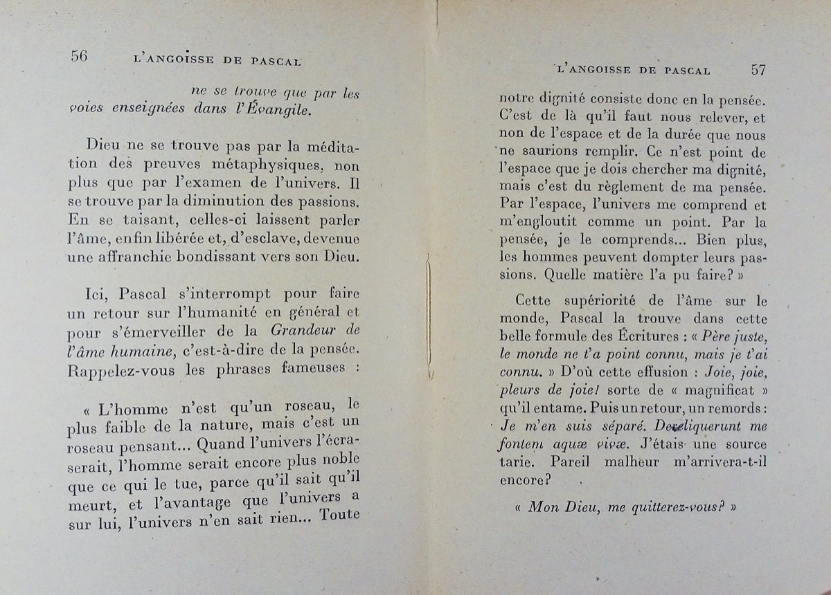 Barrès (maurice) - Pascal's Anguish. Plon, 1923, First Edition On Standard Paper.-photo-6