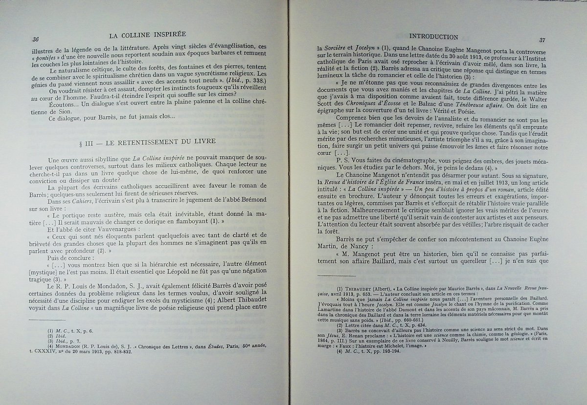 BARRÈS (Maurice) - La colline inspirée. Nancy, Berger-Levrault, 1962. Édition critique.-photo-3