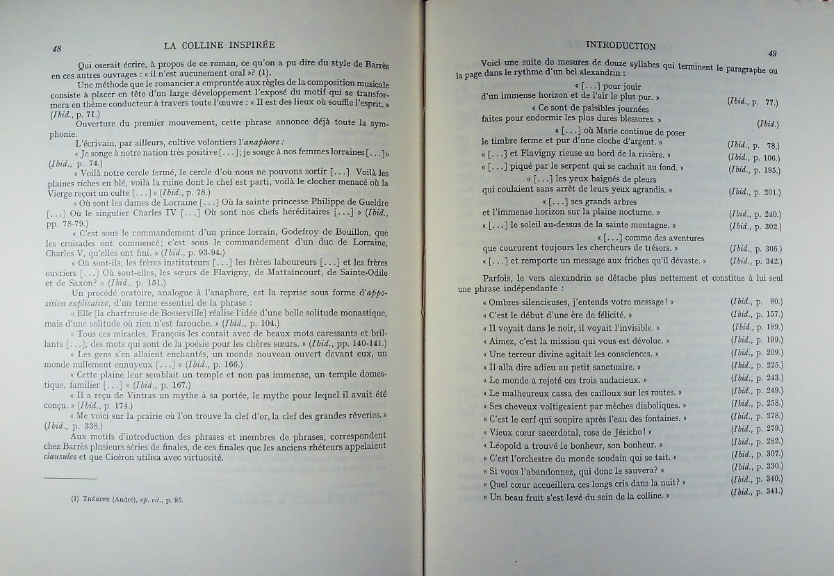 BARRÈS (Maurice) - La colline inspirée. Nancy, Berger-Levrault, 1962. Édition critique.-photo-4