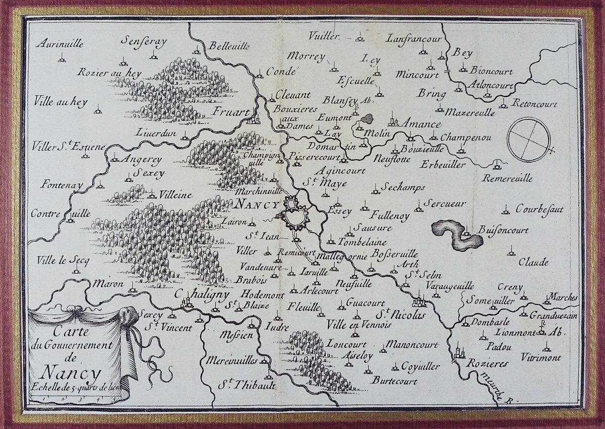 Beaulieu (sébastien De) - Map Of The Government Of Nancy. Around 1670; 180/233mm-photo-4