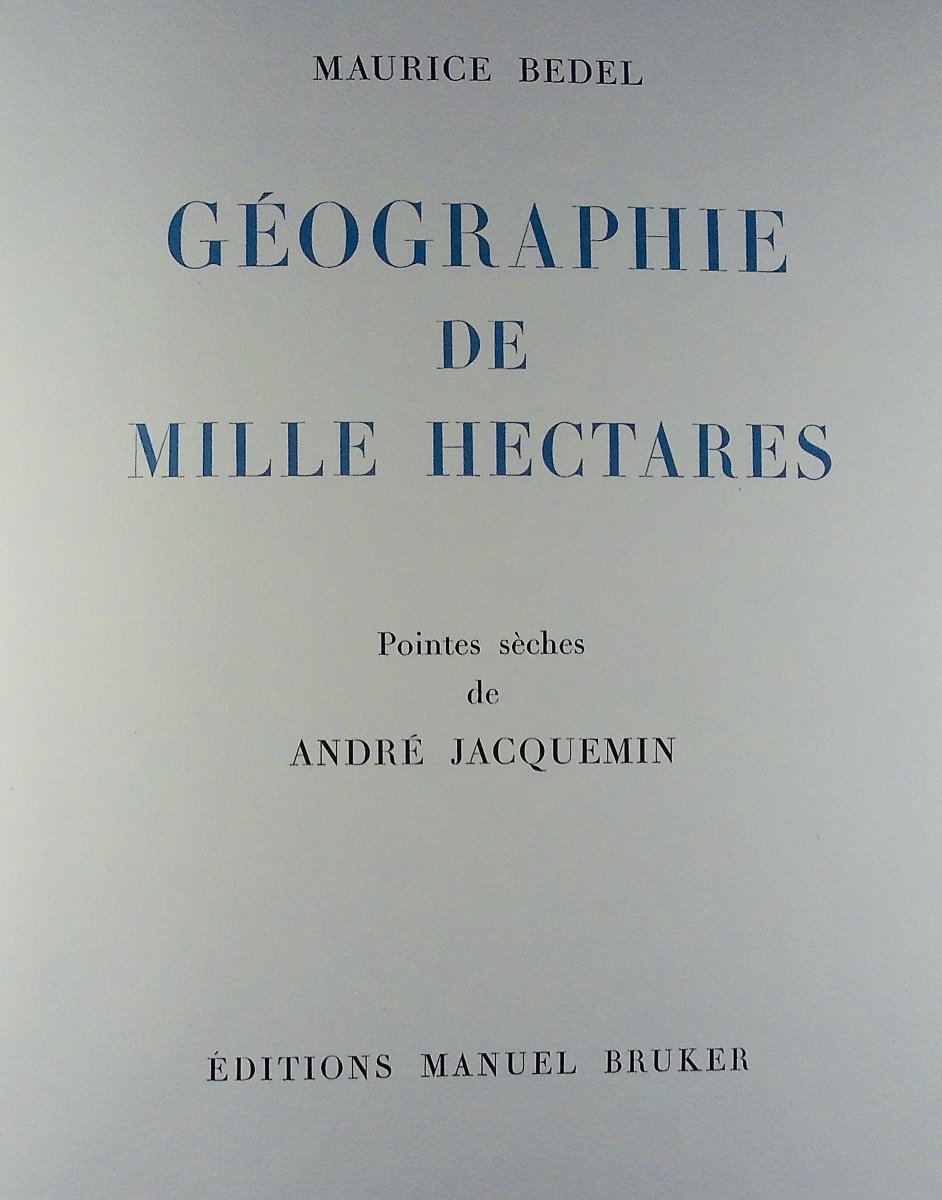 Bedel (mauritius) - Geography Of A Thousand Hectares. 1954, Numbered And Illustrated By Jacquemin.-photo-2