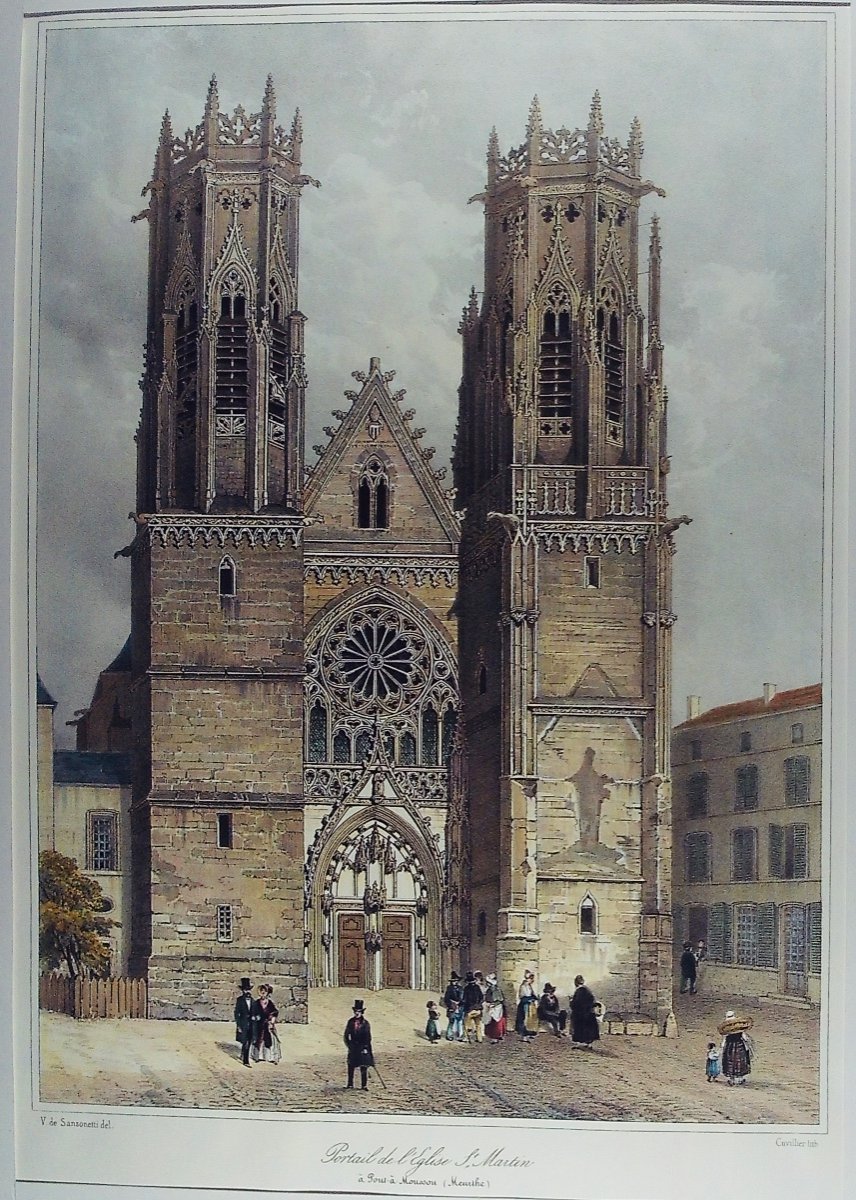 BENCE (Jean-Martin-Sylvestre) - Cathédrale de Toul. Vers 1830, coloris ancien.-photo-1