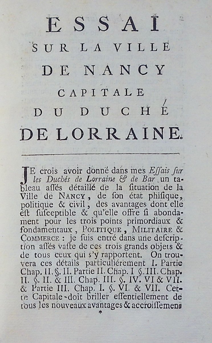 Bilistein - Essay On The City Of Nancy, Capital Of The Duchy Of Lorraine. Amsterdam, 1762.-photo-5