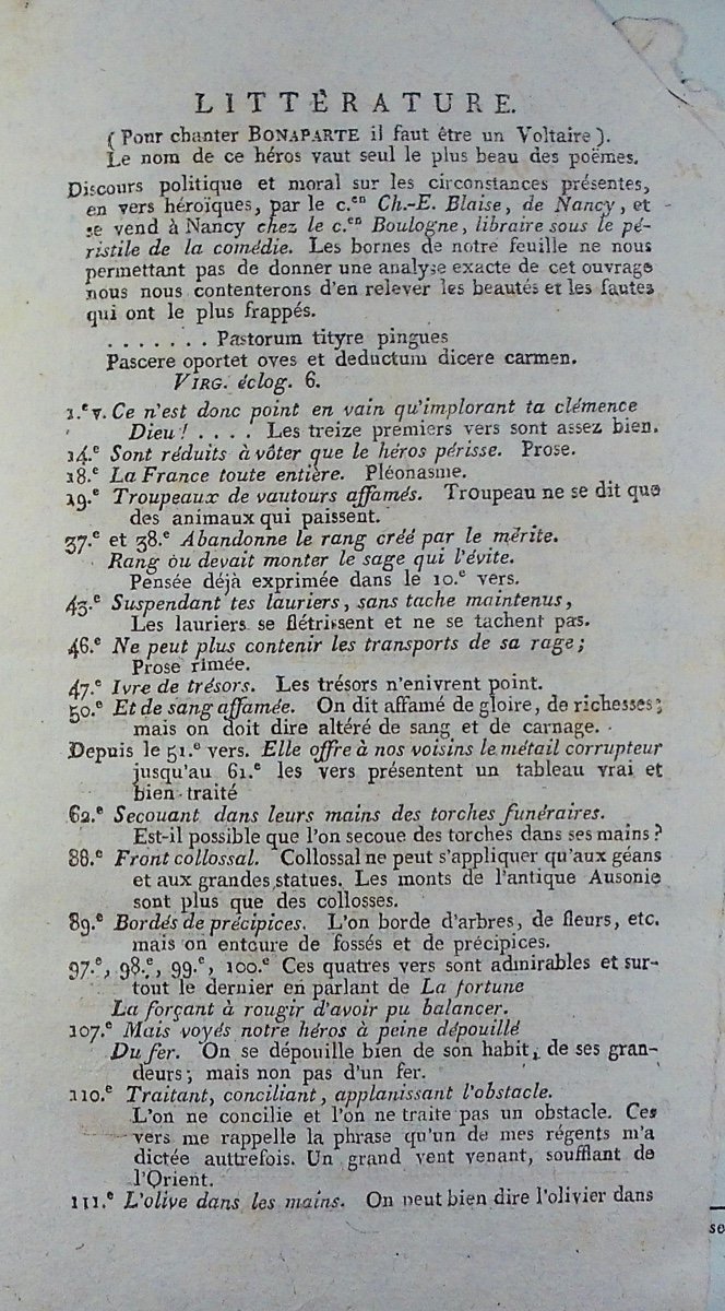 Blaise Et Laugier - Collection Of Poems, Libels, Diatribes And Political Pamphlets 1800 To 1802.-photo-2