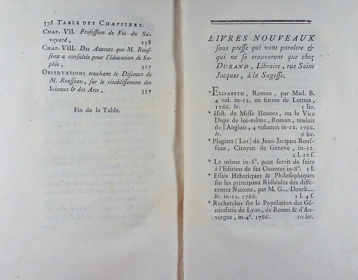 Cajot (jean-joseph) - The Plagiarism Of Mjjr Of Geneva On Education. At Durand, 1766.-photo-1