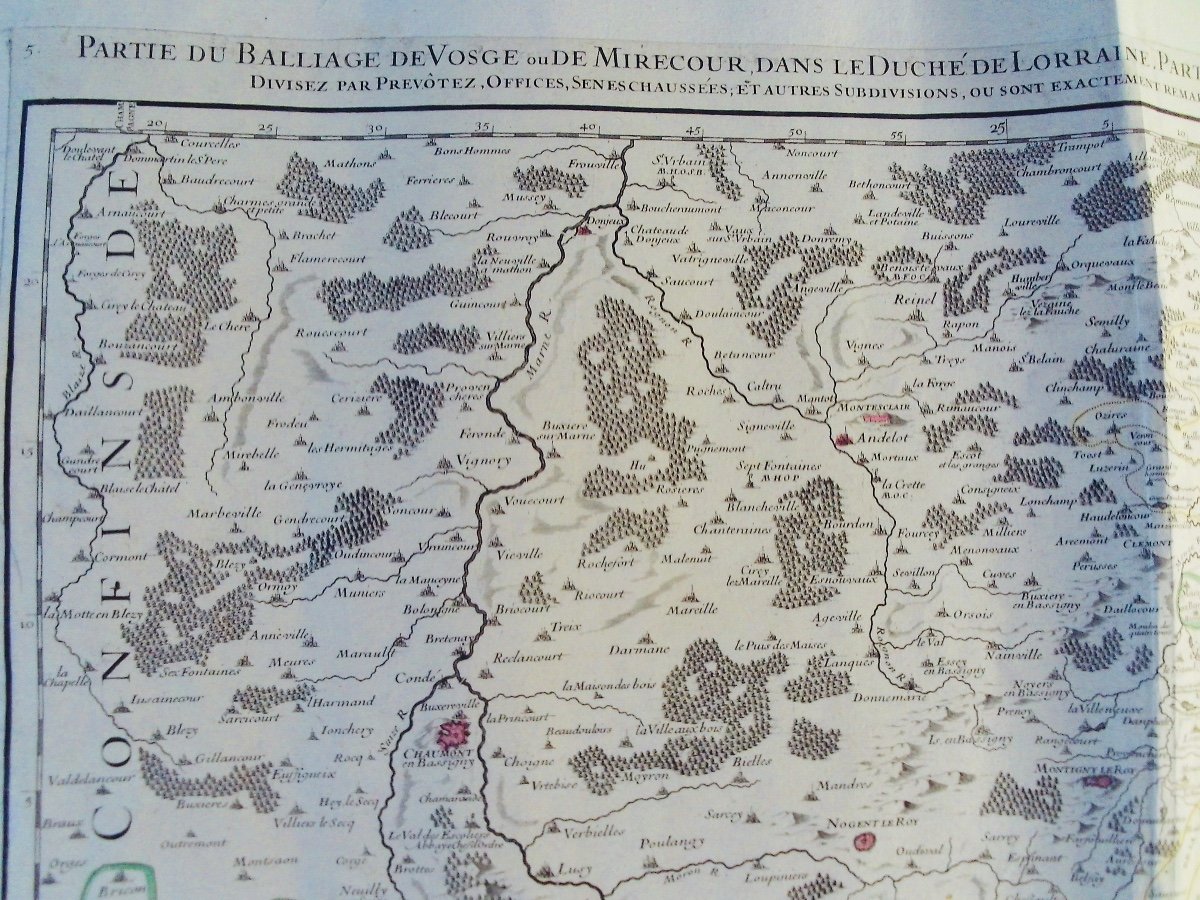  JAILLOT - Partie du bailliage de Vosge ou de Mirecourt, dans le duché de Lorraine. 1704.-photo-2