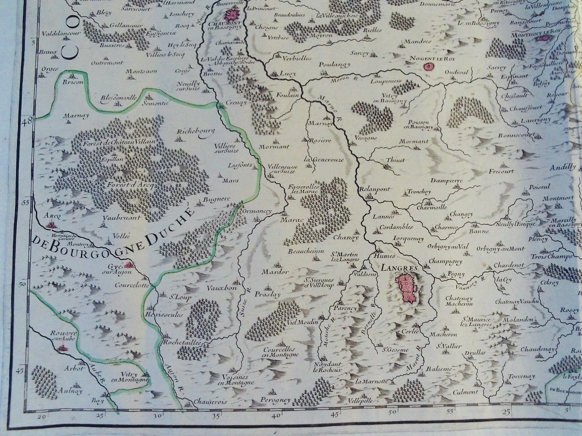  JAILLOT - Partie du bailliage de Vosge ou de Mirecourt, dans le duché de Lorraine. 1704.-photo-3