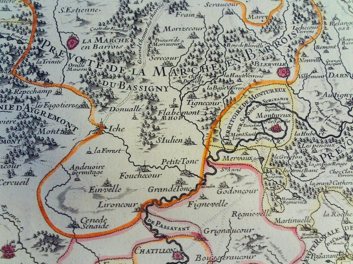  JAILLOT - Partie du bailliage de Vosge ou de Mirecourt, dans le duché de Lorraine. 1704.-photo-6