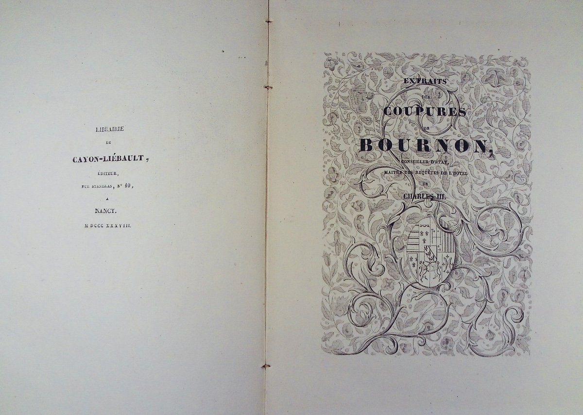 CAYON (Jean) - Extraits des coupures de Bournon conseiller d'état. Cayon-Liébault, 1838.-photo-3