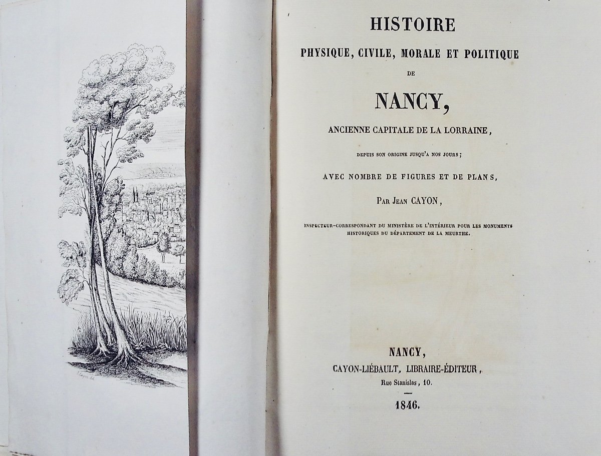 CAYON (Jean) - Histoire physique, civile, morale et politique de Nancy. 1846, cartonnage ancien-photo-2