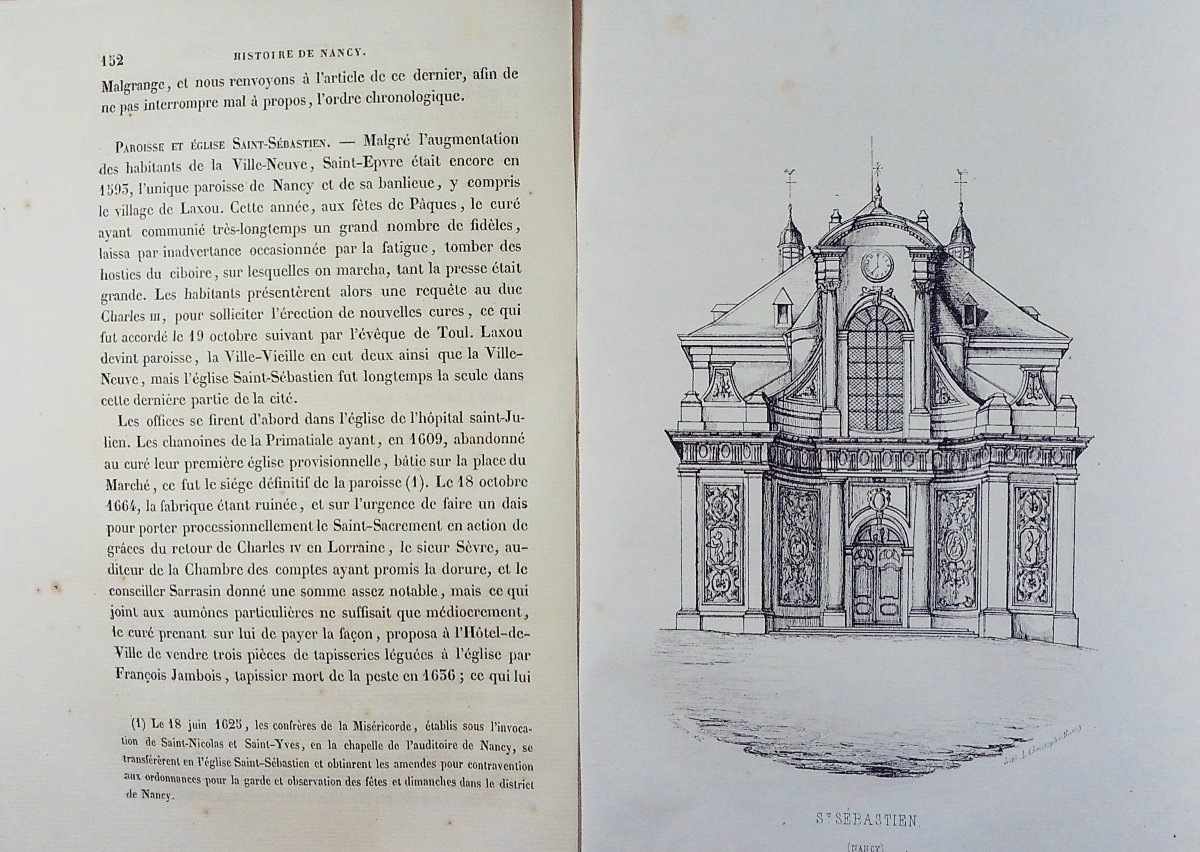 CAYON (Jean) - Histoire physique, civile, morale et politique de Nancy. 1846, cartonnage ancien-photo-3