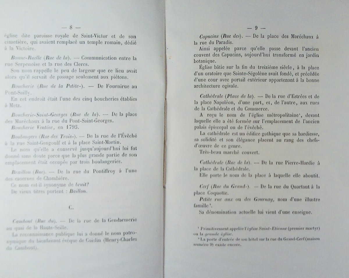 Chabert - Topographical, Historical And Etymological Vocabulary Of The City Of Metz. 1863.-photo-1