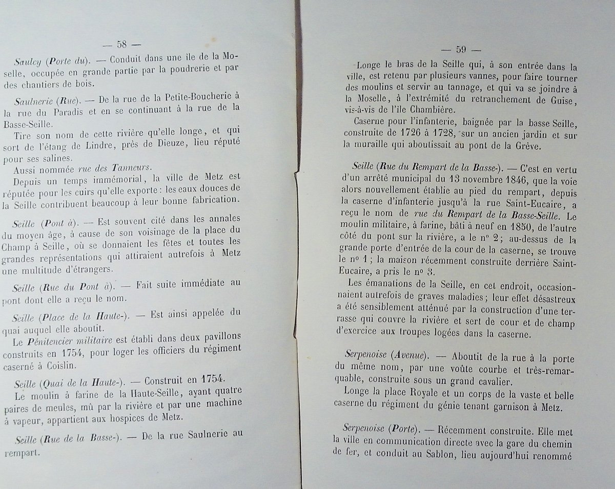 Chabert - Topographical, Historical And Etymological Vocabulary Of The City Of Metz. 1863.-photo-7