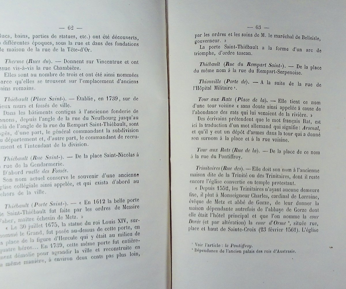 Chabert - Topographical, Historical And Etymological Vocabulary Of The City Of Metz. 1863.-photo-8